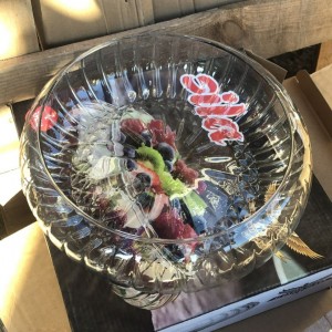 جاط تقديم فواكه زجاج 25 سم مجور محزز صحن مصري